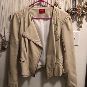 Faux Cream Leather jacket